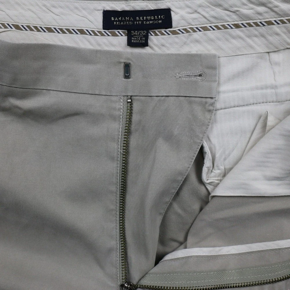 Banana Republic Chino Pants Mens 34 Relaxed Fit Dawson Khaki Tan Cotton Trousers